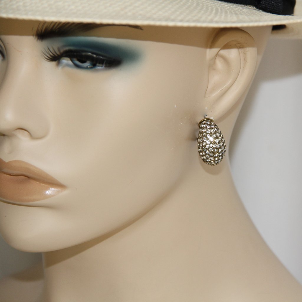 Heidi Daus Crystal Gold Huggie Earrings